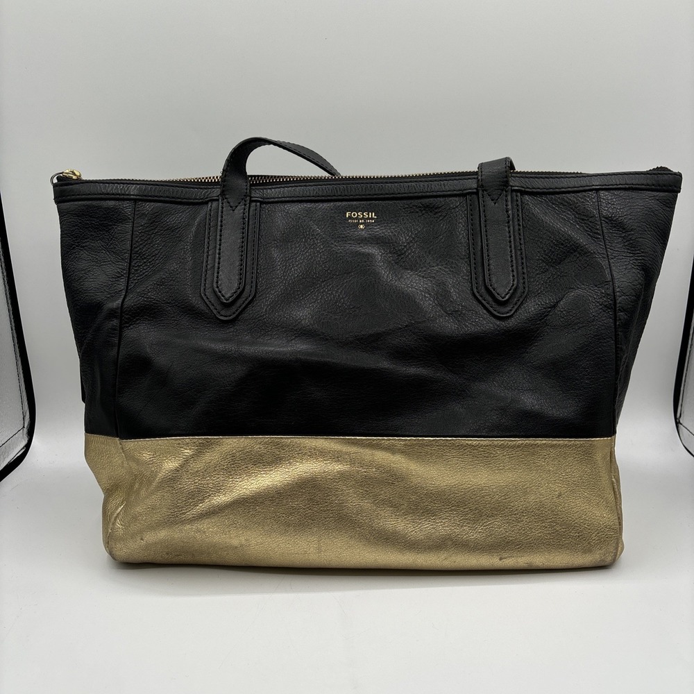 Fossil Black and Gold Tote Bag